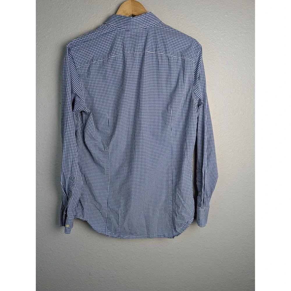 Banana‎ Republic Shirt Mens Medium Blue Check Long Sleeve Button-Up Slim Fit